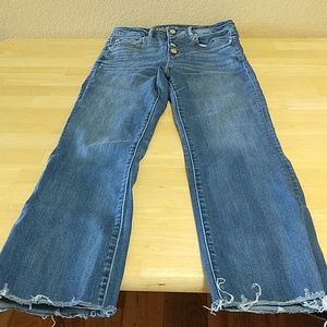 AE high-rise crop flare jeans